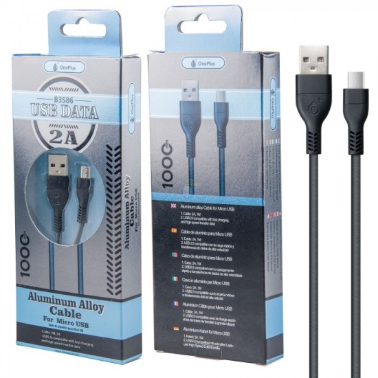 ONE PLUS MICRO USB DATA CABLE PRETO REF B3586 (2101052) ONE PLUS MICRO USB DATA CABLE PRETO REF B3586 (2101052)